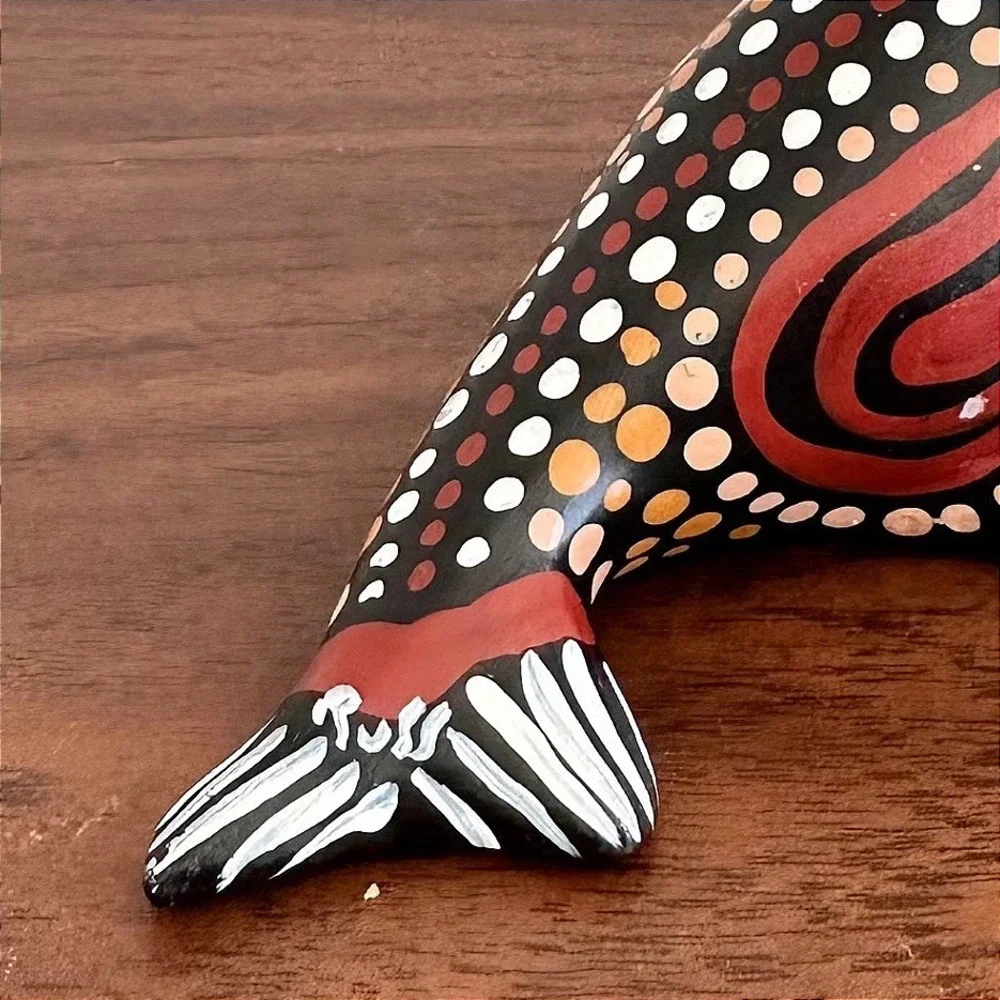 Vintage Matthari Seal‎ Sculpture Aboriginal Art Handpainted Folk Art Signed